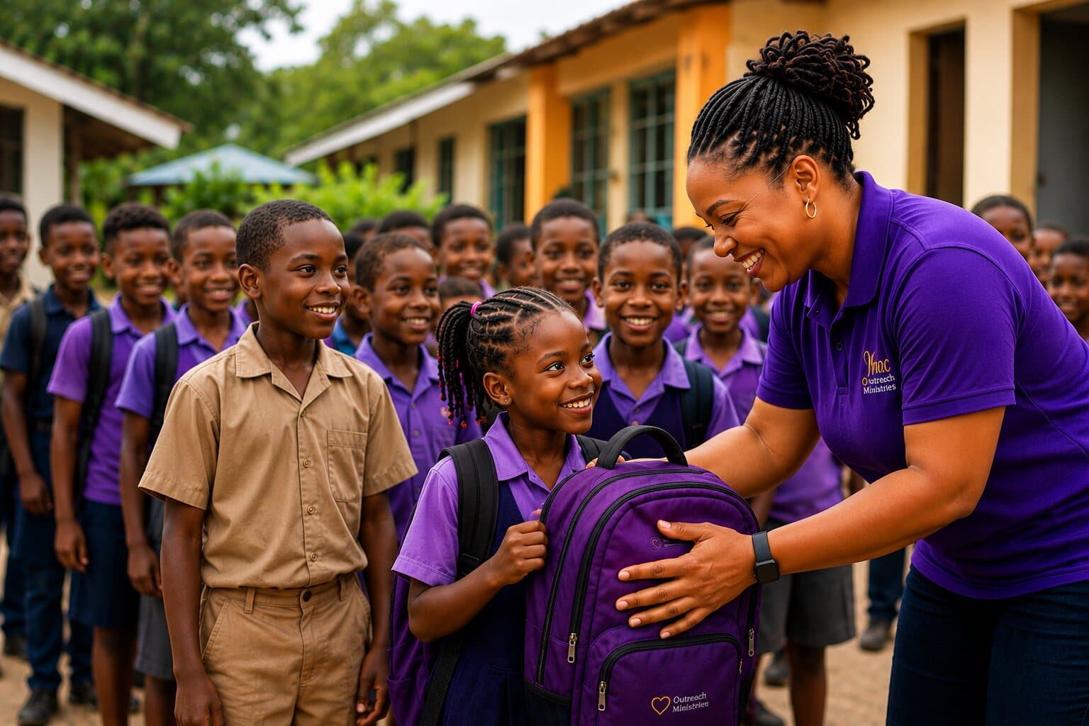 JMOM team member supporting students in the community